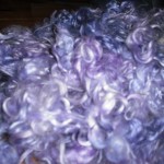 hand dyed purple and demin blue